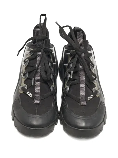 Pre-owned Dior Logo-embossed Sneakers In Black