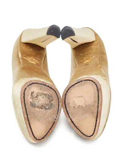 Pre-owned Charlotte Olympia 2024 150mm Dolly Platform Pumps In Gold