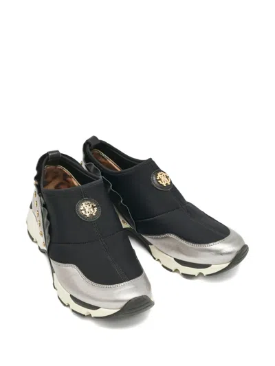 Pre-owned Roberto Cavalli Vintage Crystal-embellished Low-top Sneakers In Black