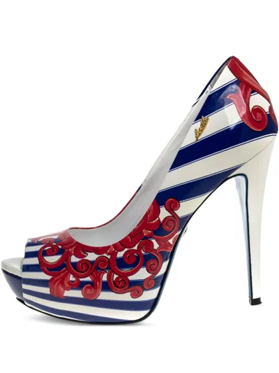 Pre-owned Loriblu 2024 140mm Platform Pumps In Red