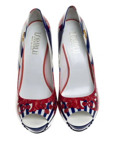 Pre-owned Loriblu 2024 140mm Platform Pumps In Red