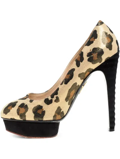 Pre-owned Charlotte Olympia Platform Leopard Pumps In Neutral