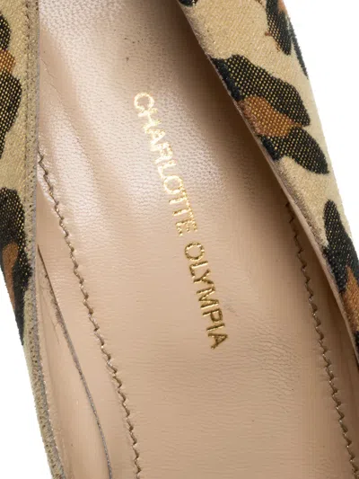 Pre-owned Charlotte Olympia Platform Leopard Pumps In Neutral