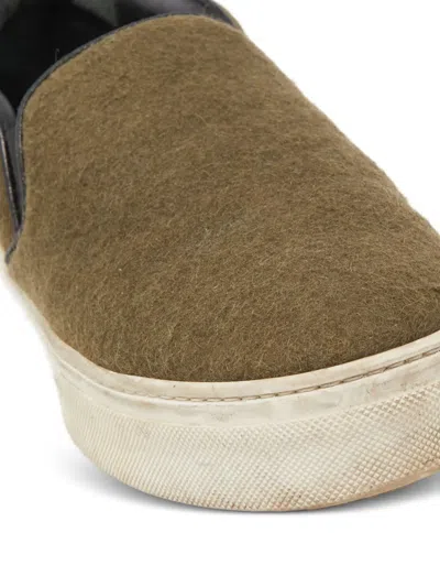 Pre-owned Celine Wool Slip-on Sneakers In Green