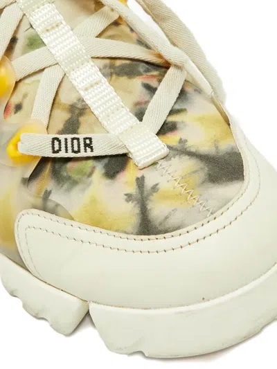 Pre-owned Dior 2024 D-connect Floral Sneakers In Neutral