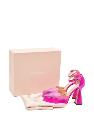 Pre-owned Mach&mach Crystal Platform Pumps In Pink