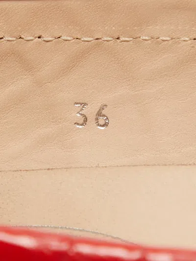 Pre-owned Tod's Vintage Crocodile-embossed Leather Loafers In Red