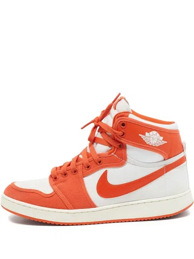 Pre-owned Jordan Air  1 Leather Sneakers In Orange