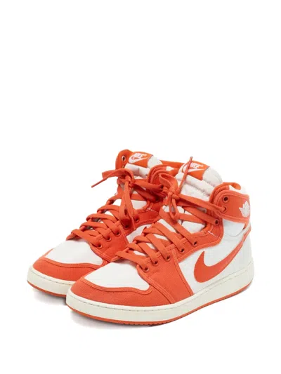 Pre-owned Jordan Air  1 Leather Sneakers In Orange