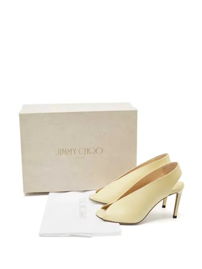 Pre-owned Jimmy Choo Slingback Leather Pumps In Yellow