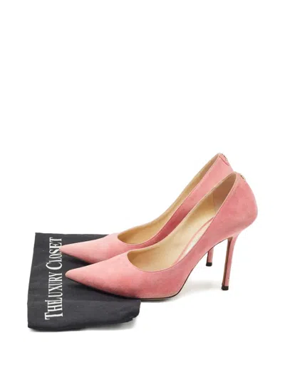 Pre-owned Jimmy Choo 110mm Love Suede Pumps In Pink