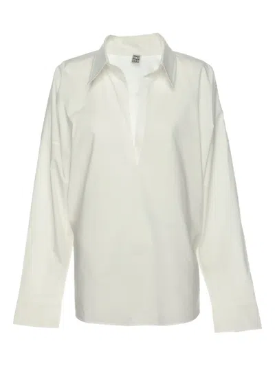 Pre-owned Totême Cotton Long-sleeve Shirt In White