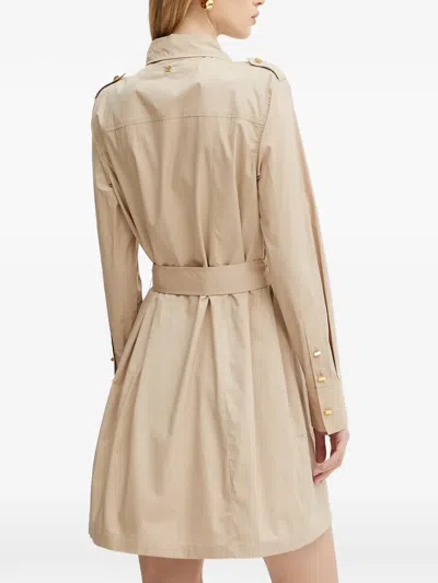 Marciano Buttoned Belted Mini Dress In Neutral