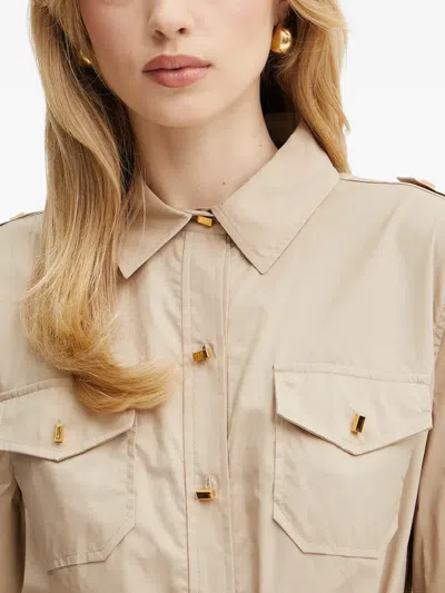 Marciano Buttoned Belted Mini Dress In Neutral