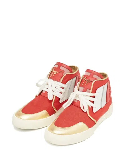 Pre-owned Giuseppe Zanotti Vintage  Logo-plaque Sneakers In Red
