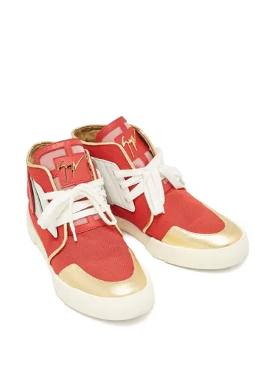 Pre-owned Giuseppe Zanotti Vintage  Logo-plaque Sneakers In Red