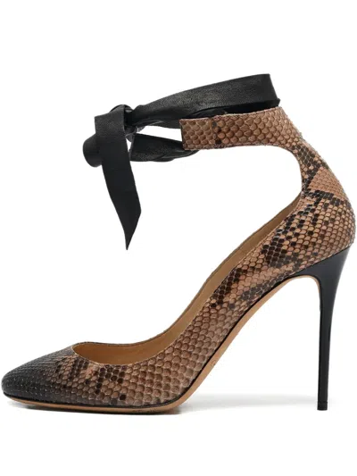 Pre-owned Jimmy Choo 100mm Ankle-tie Pumps In Brown