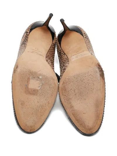 Pre-owned Jimmy Choo 100mm Ankle-tie Pumps In Brown