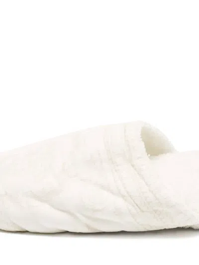 Pre-owned Versace Medusa Patterned Slippers In White