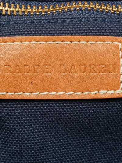 Pre-owned Polo Ralph Lauren Vintage Canvas Embroidery Tote Bag In Blue