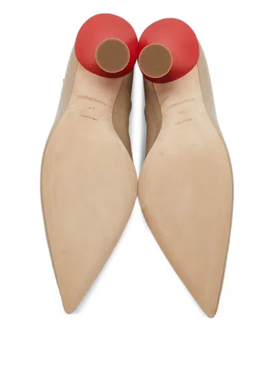 Pre-owned Burberry 115mm Ankle-strap Textured-leather Pumps In Brown