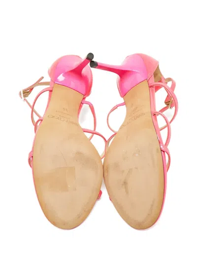 Pre-owned Jimmy Choo Thistle Patent-leather Sandals In Pink
