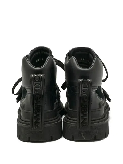 Pre-owned Dolce & Gabbana Logo-detail Boots In Black