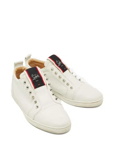 Pre-owned Christian Louboutin F.a.v. Fique A Vontade Slip-on Sneakers In White