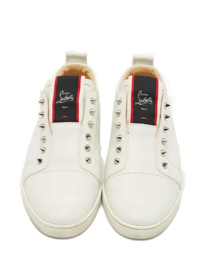 Pre-owned Christian Louboutin F.a.v. Fique A Vontade Slip-on Sneakers In White