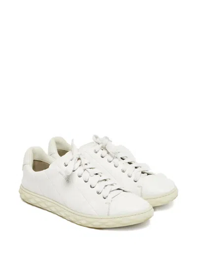 Pre-owned Jimmy Choo Diamond Leather Low-tops In White