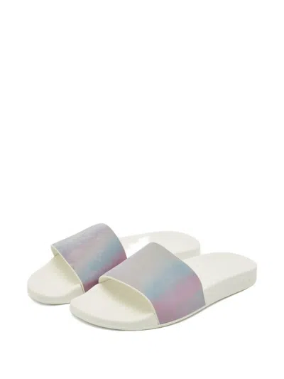 Pre-owned Louis Vuitton Waterfront Monogram-pattern Slides In White