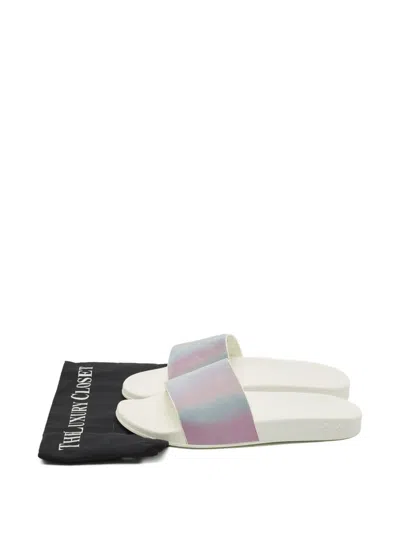 Pre-owned Louis Vuitton Waterfront Monogram-pattern Slides In White