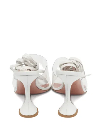Pre-owned Amina Muaddi Zula Sculptural Sandals In White