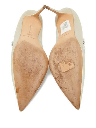 Pre-owned Manolo Blahnik Nadira Crystal-embellished Pumps In Neutral