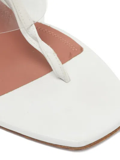 Pre-owned Amina Muaddi Zula Sculptural Sandals In White