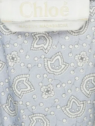 Pre-owned Chloé Cotton Printed Mini Dress In Blue