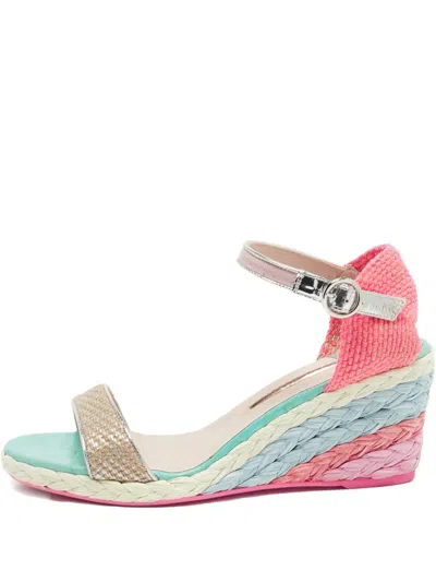 Pre-owned Sophia Webster Lucita Wedge Sandals In Pink