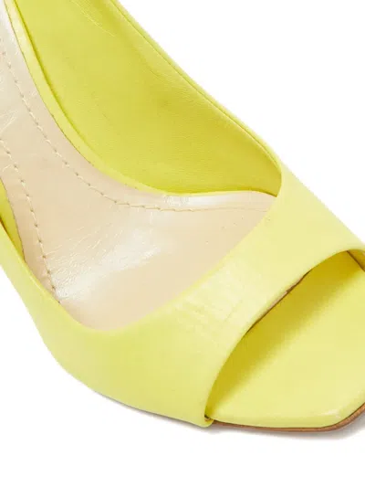 Pre-owned Dior Open-toe Sculpted Heel Pumps In Yellow