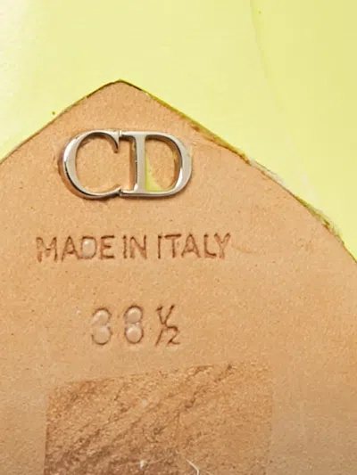 Pre-owned Dior Open-toe Sculpted Heel Pumps In Yellow