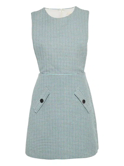 Pre-owned Maje Check Mini Dress In Blue