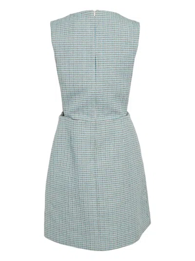 Pre-owned Maje Check Mini Dress In Blue
