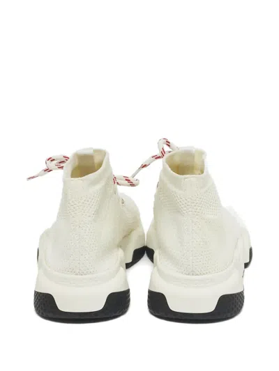 Pre-owned Balenciaga Knitted Lace-up Sneakers In White
