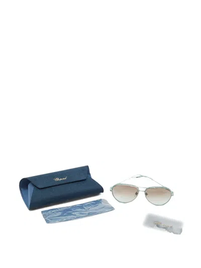 Pre-owned Chopard Pilot-frame Sunglasses In Blue