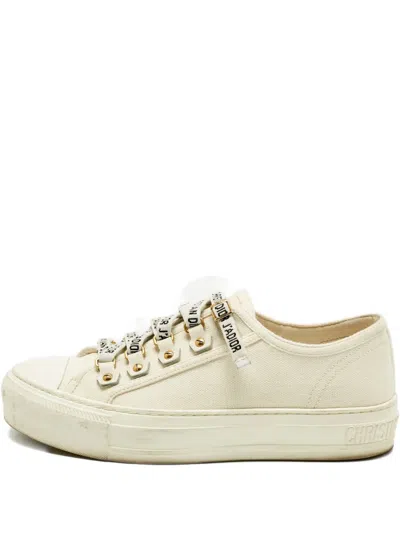Pre-owned Dior Walk'n' Canvas Sneakers In Neutral