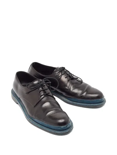 Pre-owned Bottega Veneta Leather Derby Shoes In Black