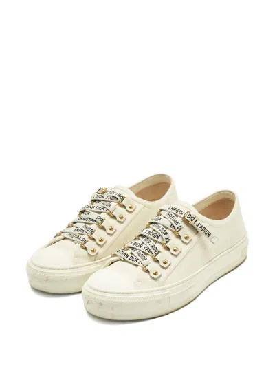 Pre-owned Dior Walk'n' Canvas Sneakers In Neutral
