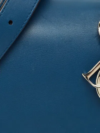 Pre-owned Dior 2014 Small Be  Flap Leather Tote Bag In Blue