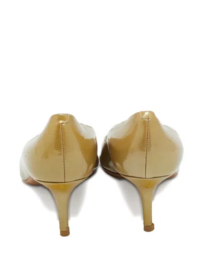Pre-owned Jimmy Choo Peep-toe Pumps In Gold