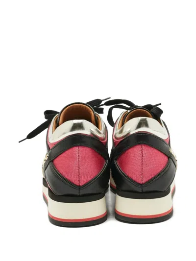 Pre-owned Jimmy Choo Panelled Lace-up Sneakers In Black