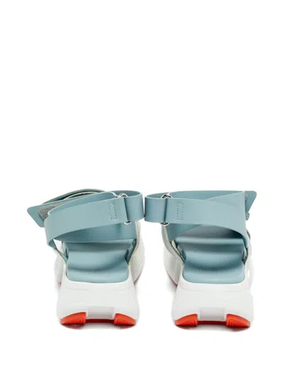 Pre-owned Hermes 35.5 Calf Leather Strap Sandals In Blue